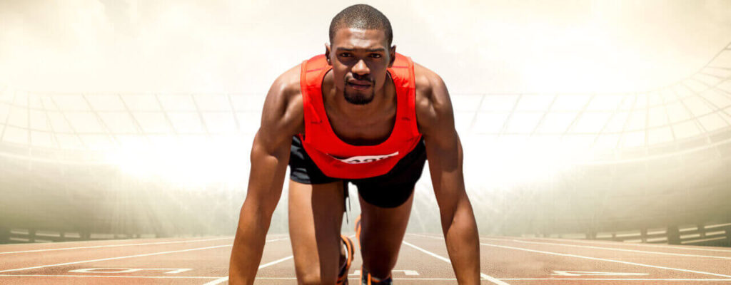 An athlete getting ready for sports